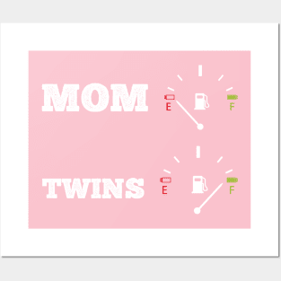 Funny mom mother twins baby family gift idea Posters and Art